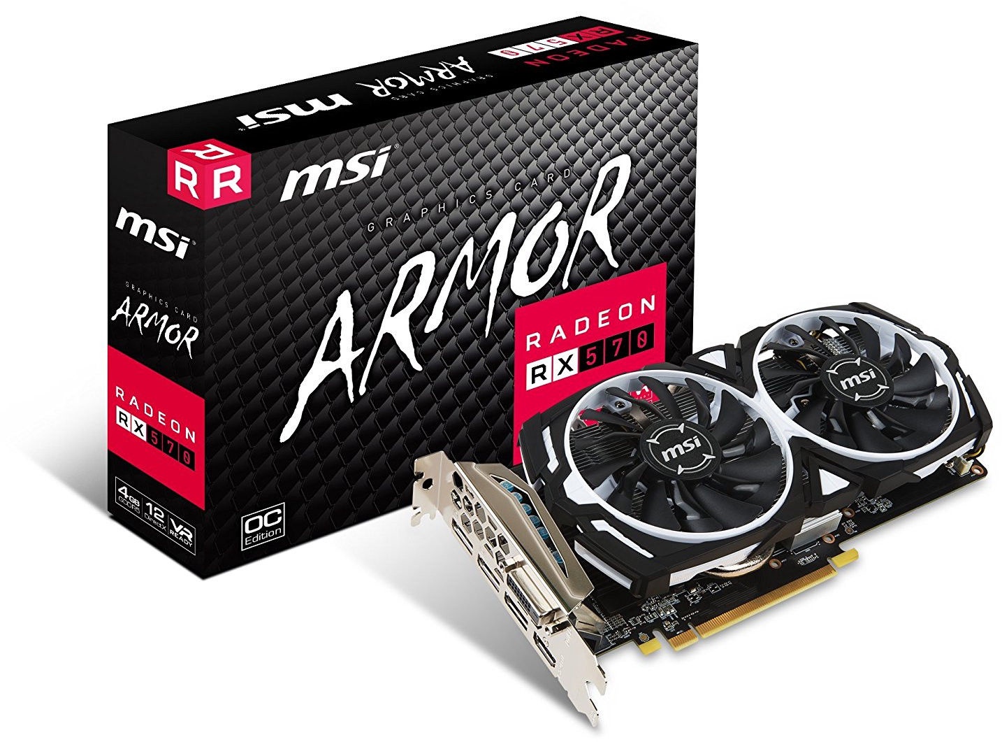 Видеокарта MSI Radeon RX 570 ARMOR OC RX570ARMOR4GOC, 4 ГБ, GDDR5 - K-rauta