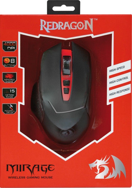 Žaidimų pelė Redragon Mirage, juoda/raudona