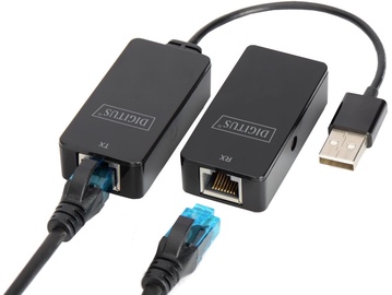 Adapteris Digitus USB / RJ45 RJ-45, USB 2.0, 50 m, juoda