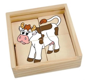 Woodyland Mini Puzzle In Wooden Box Happy Engine 16pcs 93003