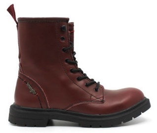 Wrangler Spike Mid Leather Winter Boots Burgundy Red 36