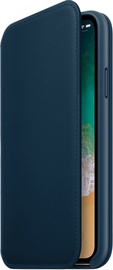 Apple Leather Folio Case For Apple iPhone X Blue