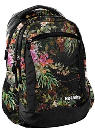 Paso BeUniq Flowers School Backpack w/ Pencil Case & Wallet Dark Multicolor