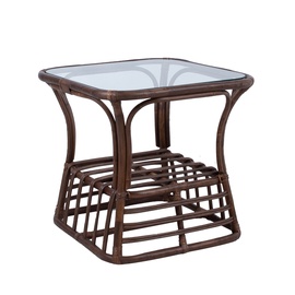 Kavos staliukas Home4you Retiro, rudas, 585x585x550 mm