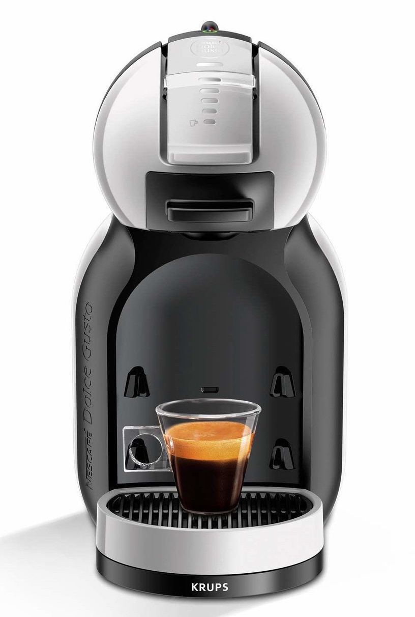 Kapsulas kafijas automāts Krups Dolce Gusto Mini Me KP123B, balta/pelēka
