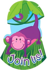 Amscan Jungle Animals Folded Invitations 499148
