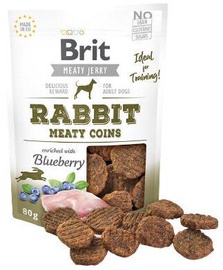 Skanėstas šunims Brit Jerky Rabbit Meaty Coins, triušiena, 0.08 kg