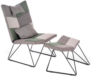 Halmar Remix Fotel Chair With Ottoman Grey
