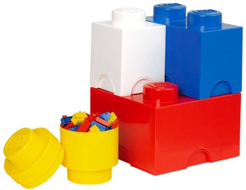 Uzglabāšanas kaste LEGO® Storage Brick Multi Pack 4pcs, daudzkrāsaina, 25 x 25 x 33 cm