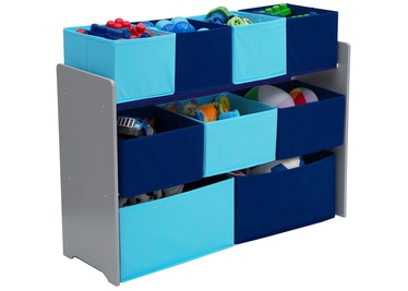 Delta Children Deluxe Multi Bin Toy Organizer With Storage Bins Blue/Grey