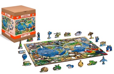 3D puzle Wooden City Animal Kingdom Map, 300 gab.