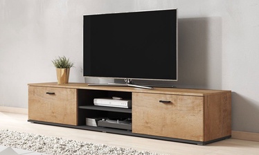 TV galds Cama Meble Soho 180, melna/ozola, 180 cm x 43 cm x 37 cm