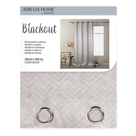 Öökardin AmeliaHome Blackout Caspe Eyelets, hõbe, 1400x2500 mm