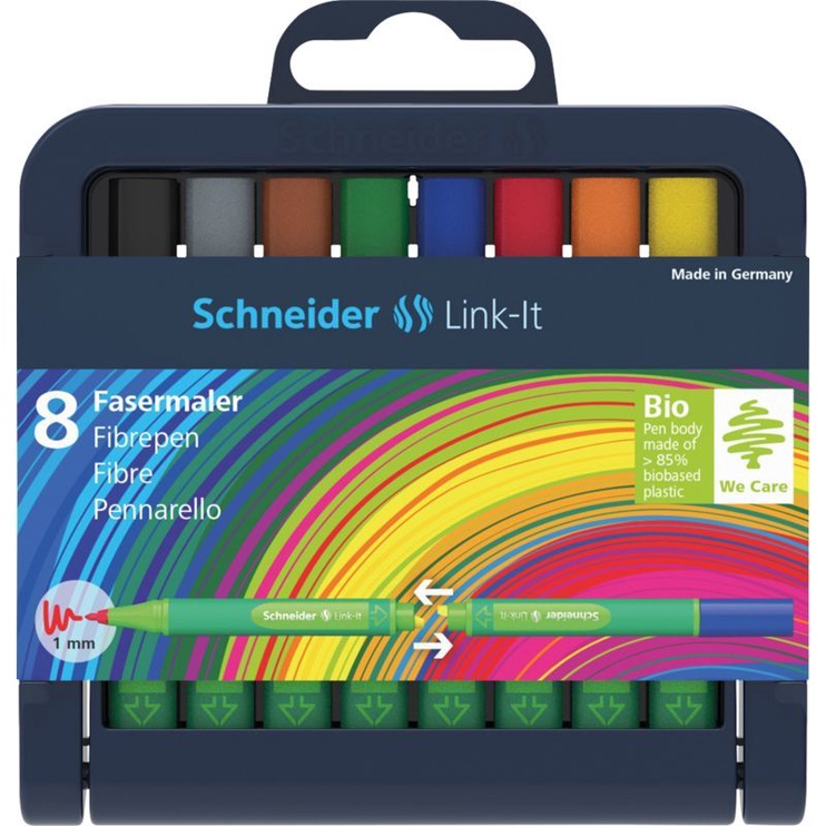 Tušinukas Schneider Pen, įvairių spalvų, 8 vnt.
