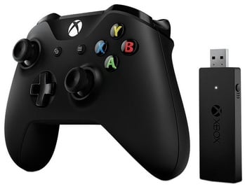 Spēļu kontrolieris Microsoft Xbox One S Controller And Wireless Adapter For Windows 10 Black