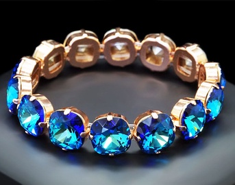 Diamond Sky Bracelet Glare Bermuda Blue With Crystals From Swarovski