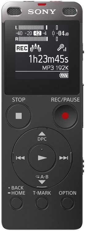 Diktofonas Sony ICD-UX560 Black, juoda, 4 GB