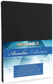 Простыня DecoKing Amelia Black, 220x200 см, на резинке