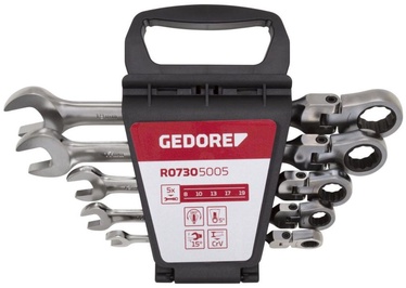 Gedore Flexible Head Combination Ratchet Spanner Set 8-19mm 5pcs