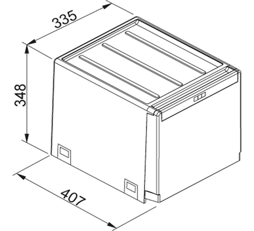 Atkritumu šķirošanas sistēma Franke Cube 40, 7 l, melna/sarkana