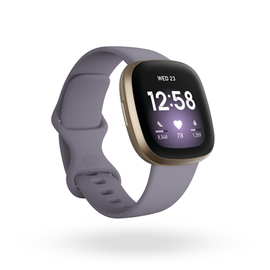 Viedais pulkstenis Fitbit Versa 3, zelta/violeta