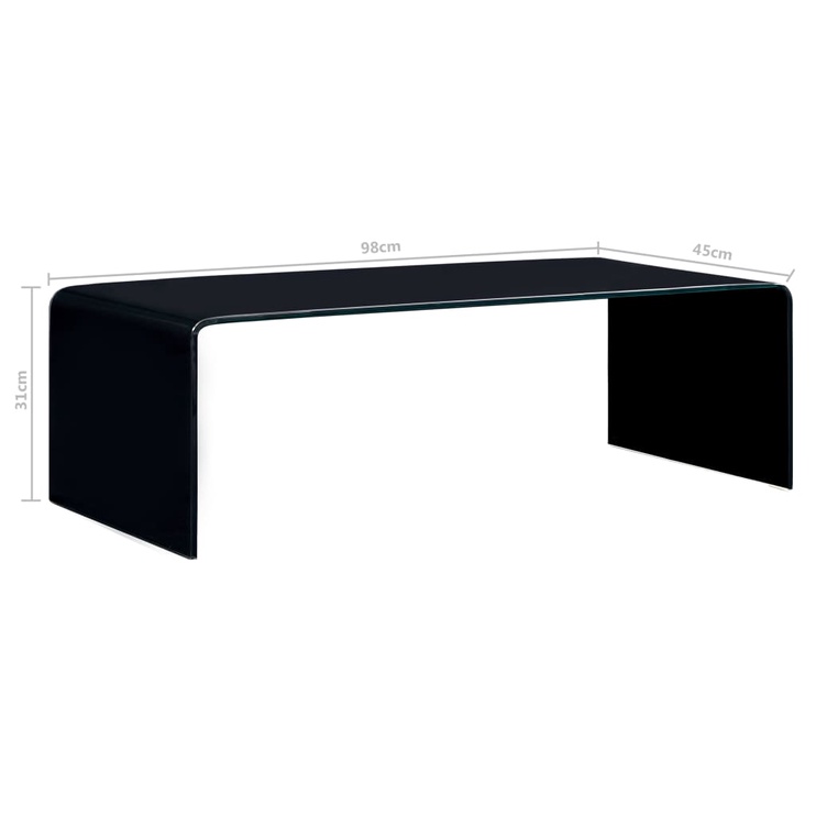 Kafijas galdiņš VLX Classic 284729, melna, 980 mm x 450 mm x 310 mm