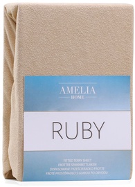 AmeliaHome Ruby Frote Bedsheet 140-160x200 Dark Beige 09