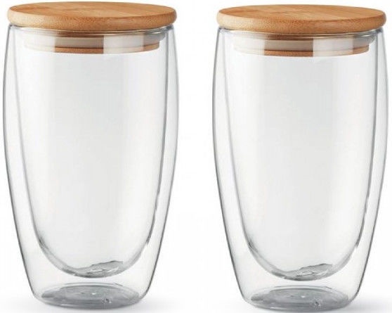 Dubultā stikla glāze, 2 gab., caurspīdīga, 0.45 l
