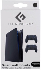 Floating Grip PS5 Wall Mount + 2 Controller Wall Mounts Black