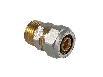 Зажимная насадка TDM Brass 1030, 16mm x 1/2", латунь/никель