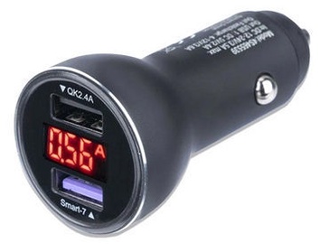 4smarts Voltroad 7P Dual USB Fast Car Charger With Display Black