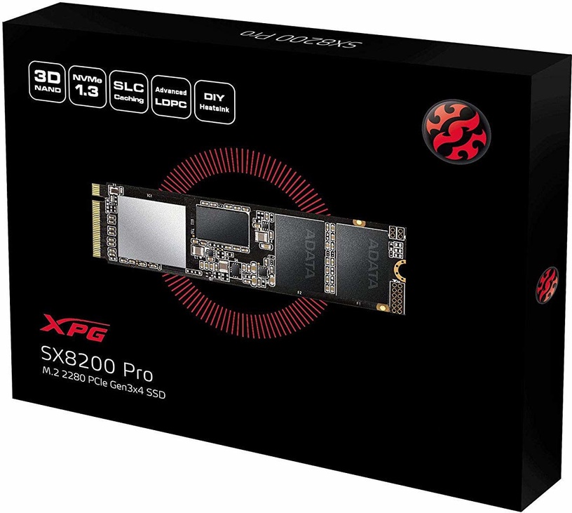 Kietasis diskas (SSD) Adata XPG SX8200 Pro ASX8200PNP-256GT-C, M.2, 256 GB