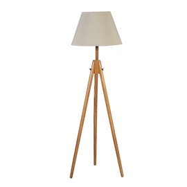 Home4you Ringo Wood Floor Lamp E27 White