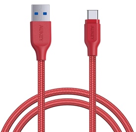 Aukey Nylon Cable USB A To USB Type-C CB-AC1/RTL 1.2m Red