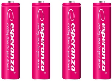 Esperanza Rechargaeble Batteries 4x AAA 1000mAh Red