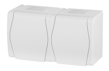 Kontaktdakšiņu savienotājs Elektroplast Hermes 2, Iezemēta rozete, IP44, balta