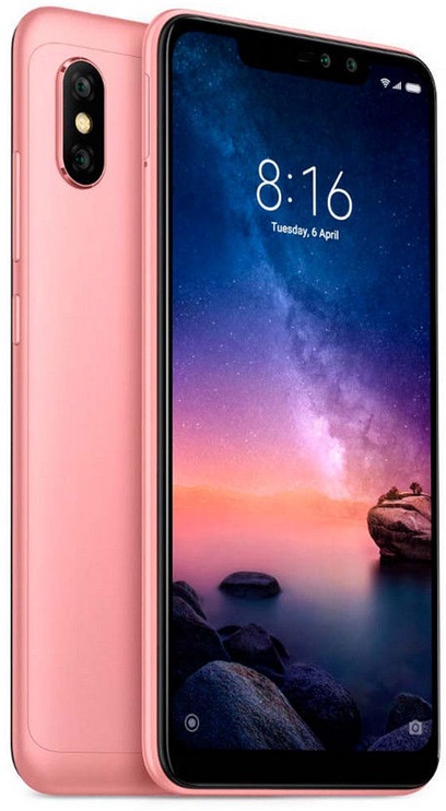 Mobilusis telefonas Xiaomi Redmi Note 6 Pro, rožinis, 4GB/64GB