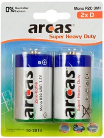 Baterijas Arcas, LR20, 1.5 V, 2 gab.