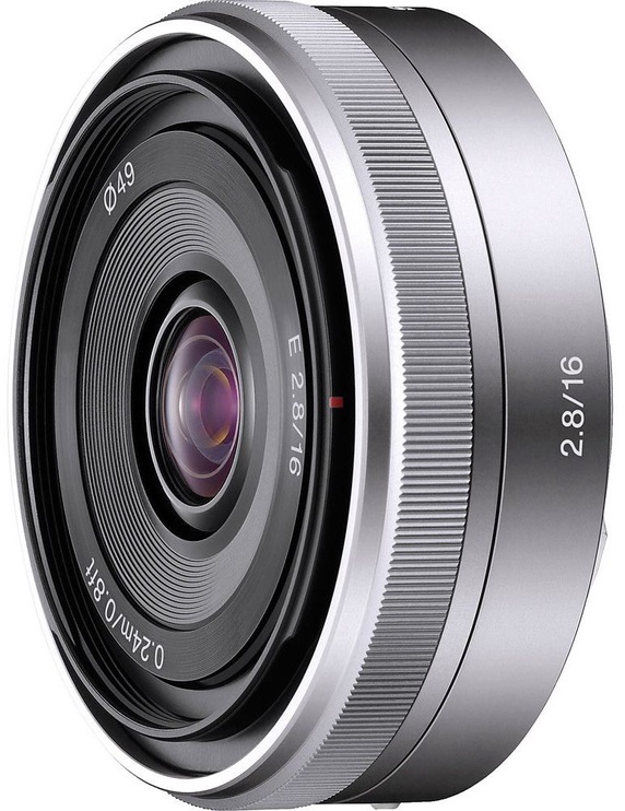 Objektyvas Sony E 16/2.8 Silver, 70 g