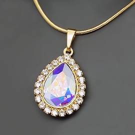 Diamond Sky Pendant Celestial Drop Aurore Boreale With Swarovski Crystals