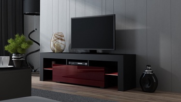 ТВ стол Pro Meble Milano 160 With Light Black/Red, 1600x350x450 мм