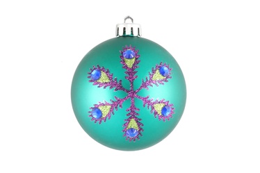 Ziemassvētku rotājums, bumba peacock D-8cm, 4 cm