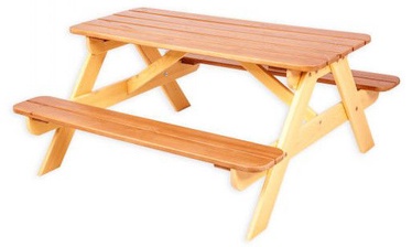 Dārza galds Folkland Timber Yellow/Brown, 100 x 43 x 51 cm