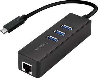 LogiLink 3-port USB 3.0 HUB + RJ-45 port UA0283