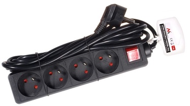 Maclean Power Strip Black 1.4m