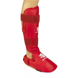 Ceļgalu un pēdas aizsargs Matsuru Karate Shin Foot Protector WKF L Red