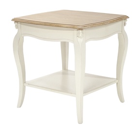 Home4you Elizabeth Side Table 60x60cm Antique White/Brown