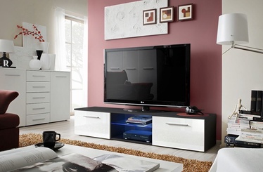 TV-laud ASM Bono III Black/White Gloss, 1800x450x350 mm