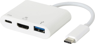 Adapter Estuff USB-C 3.0, HDMI, 0.15 m, valge