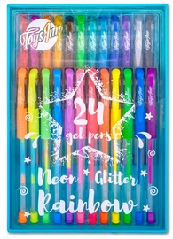 Lodīšu pildspalva Stnux ToysInn Neon Glitter Rainbow, caurspīdīga, 24 gab.